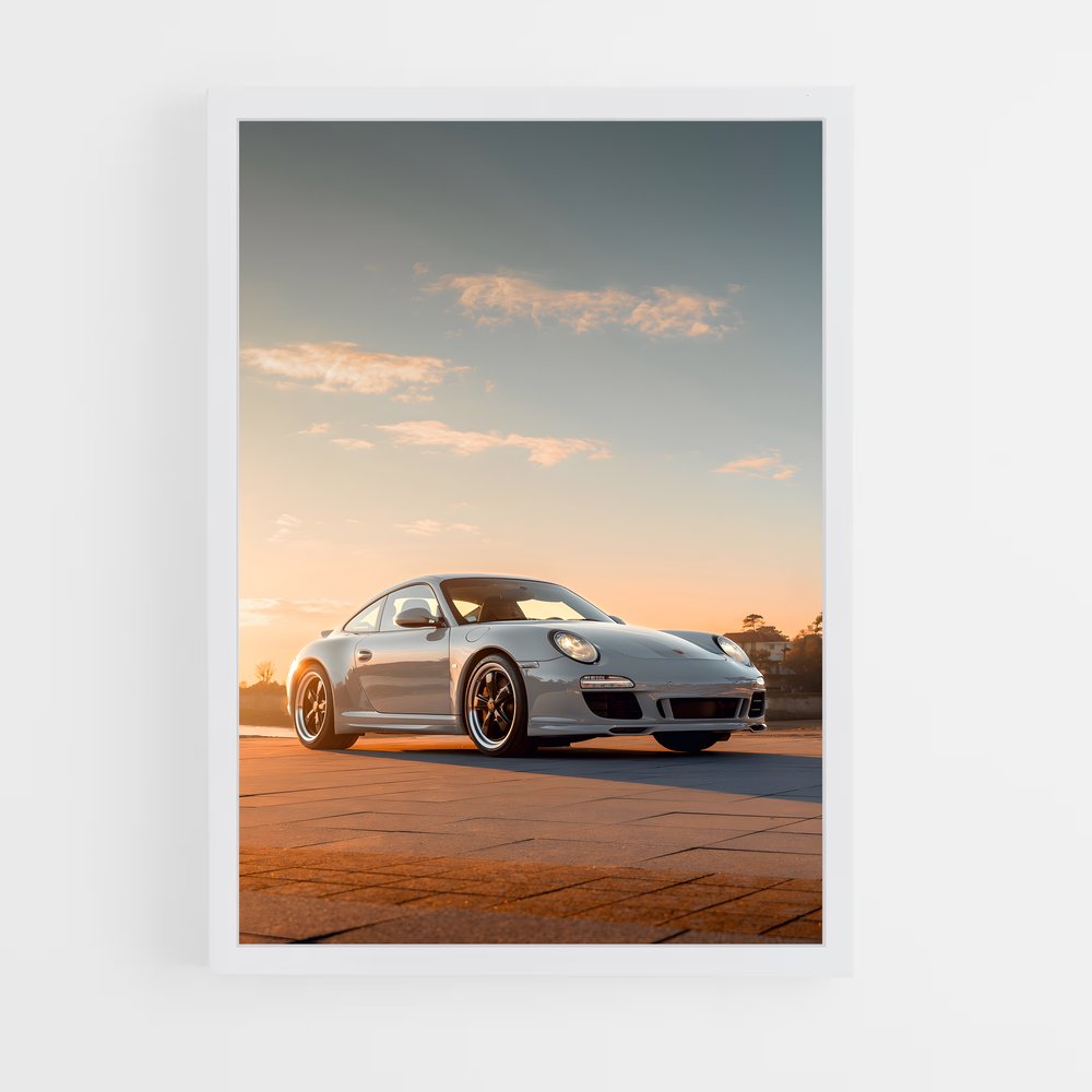 Poster Porsche au Crépuscule (vue 3)